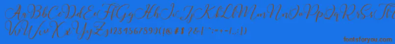 Buttercup Script Font – Brown Fonts on Blue Background