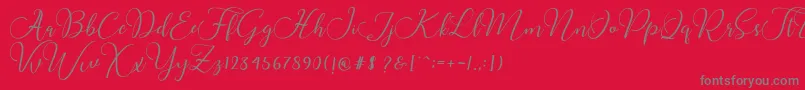 Buttercup Script Font – Gray Fonts on Red Background