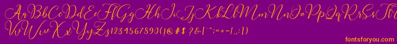 Buttercup Script Font – Orange Fonts on Purple Background