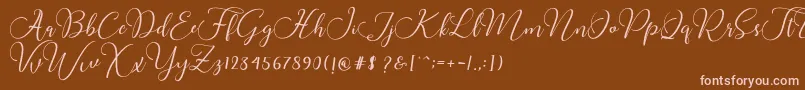 Buttercup Script Font – Pink Fonts on Brown Background
