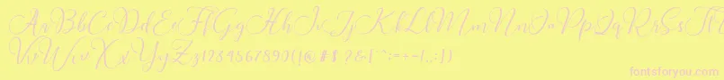 Buttercup Script Font – Pink Fonts on Yellow Background