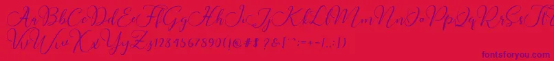 Buttercup Script Font – Purple Fonts on Red Background