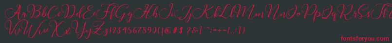 Buttercup Script-Schriftart – Rote Schriften auf schwarzem Hintergrund
