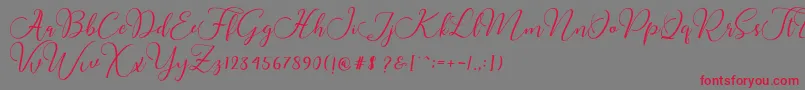 Buttercup Script Font – Red Fonts on Gray Background