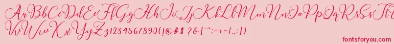 Police Buttercup Script – polices rouges sur fond rose