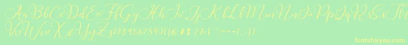 Buttercup Script Font – Yellow Fonts on Green Background