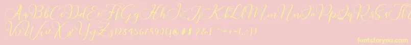 Buttercup Script Font – Yellow Fonts on Pink Background