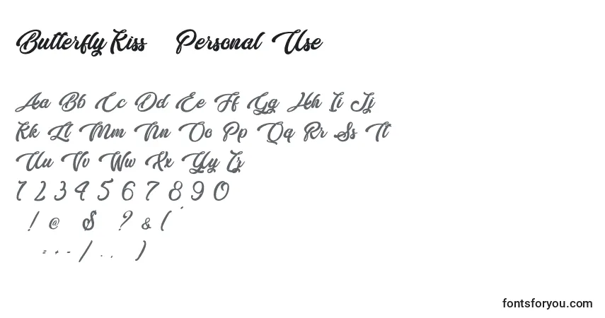 Шрифт Butterfly Kiss   Personal Use – алфавит, цифры, специальные символы