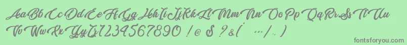 Butterfly Kiss   Personal Use Font – Gray Fonts on Green Background