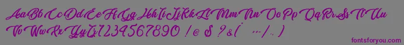 Butterfly Kiss   Personal Use Font – Purple Fonts on Gray Background