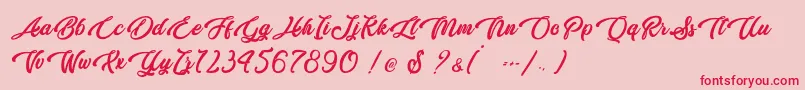 Butterfly Kiss   Personal Use Font – Red Fonts on Pink Background