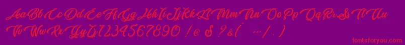 Butterfly Kiss   Personal Use Font – Red Fonts on Purple Background