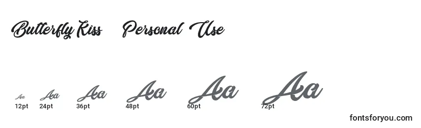 Butterfly Kiss   Personal Use Font Sizes