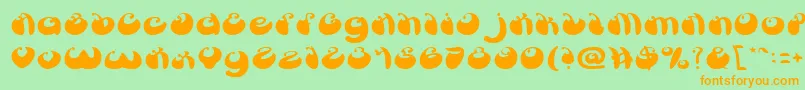 BUTTERFLY-Schriftart – Orangefarbene Schriften auf grünem Hintergrund