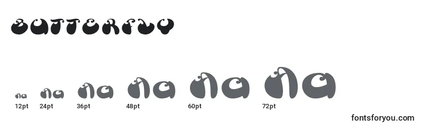 BUTTERFLY (122482) Font Sizes