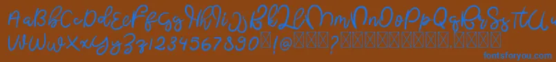 Шрифт ButterflyFree – синие шрифты на коричневом фоне