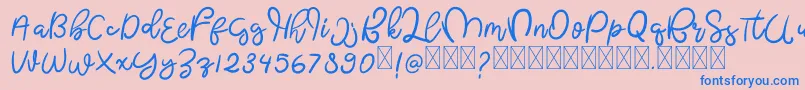 ButterflyFree Font – Blue Fonts on Pink Background