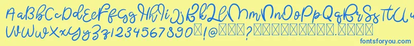 ButterflyFree Font – Blue Fonts on Yellow Background