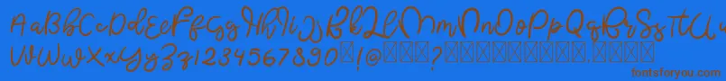 ButterflyFree Font – Brown Fonts on Blue Background