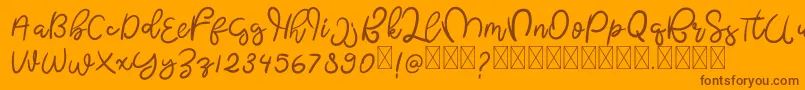ButterflyFree Font – Brown Fonts on Orange Background