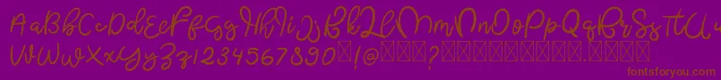 Weitere Informationen zur ButterflyFree-Schriftart ButterflyFree-Schriftart – Braune Schriften auf violettem Hintergrund