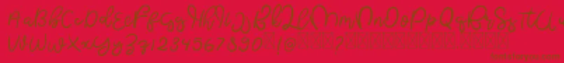 Fonte ButterflyFree – fontes marrons em um fundo vermelho