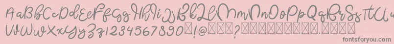 フォントButterflyFree – ピンクの背景に灰色の文字