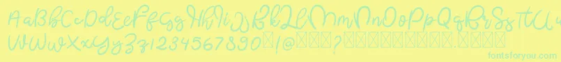 ButterflyFree-fontti – vihreät fontit keltaisella taustalla