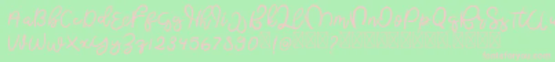 ButterflyFree-Schriftart – Rosa Schriften auf grünem Hintergrund