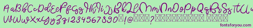Шрифт ButterflyFree – фиолетовые шрифты на зелёном фоне