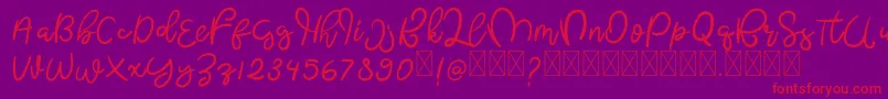 ButterflyFree-Schriftart – Rote Schriften auf violettem Hintergrund