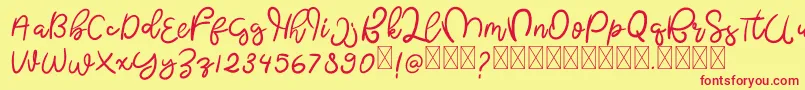 ButterflyFree Font – Red Fonts on Yellow Background