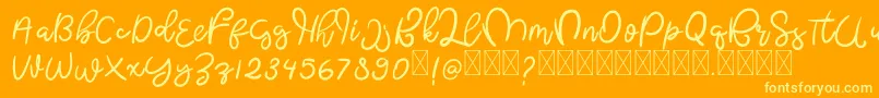 ButterflyFree Font – Yellow Fonts on Orange Background