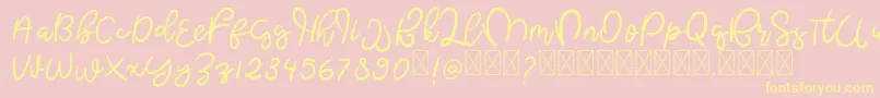 fuente ButterflyFree – Fuentes Amarillas Sobre Fondo Rosa