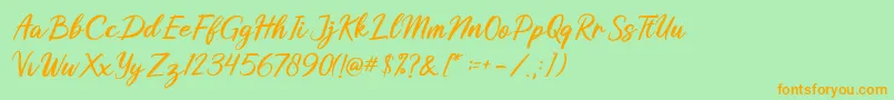 Butterly Font – Orange Fonts on Green Background