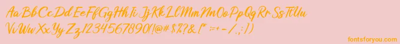 Butterly Font – Orange Fonts on Pink Background