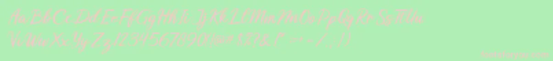 Butterly Font – Pink Fonts on Green Background