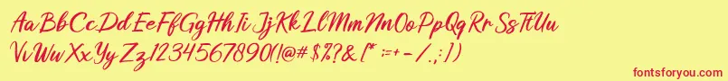 Butterly Font – Red Fonts on Yellow Background