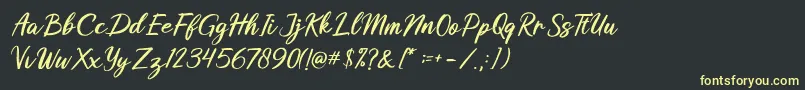 Butterly Font – Yellow Fonts on Black Background