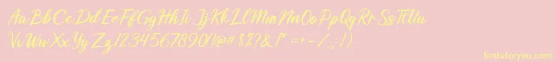 Butterly Font – Yellow Fonts on Pink Background