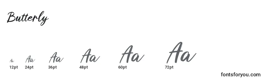 Butterly Font Sizes