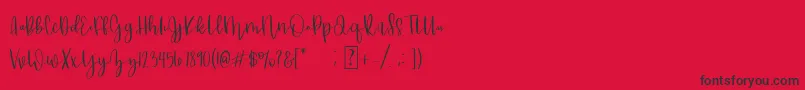Butterscotch Meringue   Demo-Schriftart – Schwarze Schriften auf rotem Hintergrund