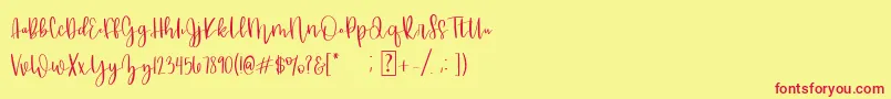 Butterscotch Meringue   Demo Font – Red Fonts on Yellow Background