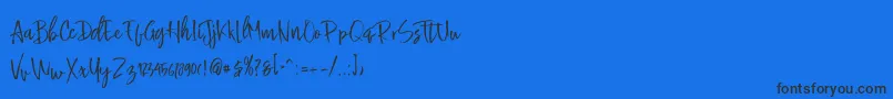 Buttle-Schriftart – Schwarze Schriften auf blauem Hintergrund