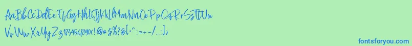 Buttle Font – Blue Fonts on Green Background