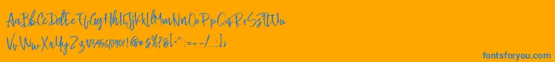 Buttle Font – Blue Fonts on Orange Background