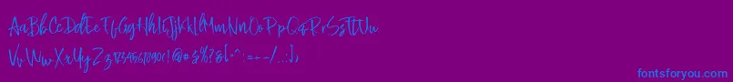 Buttle-Schriftart – Blaue Schriften auf violettem Hintergrund