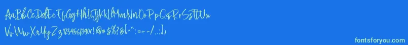 Buttle Font – Green Fonts on Blue Background