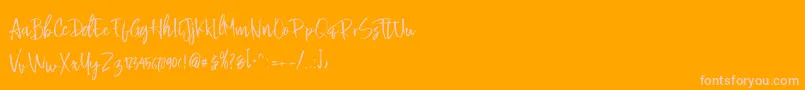 Buttle-Schriftart – Rosa Schriften auf orangefarbenem Hintergrund