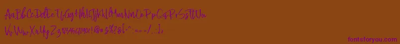 Buttle-Schriftart – Violette Schriften auf braunem Hintergrund